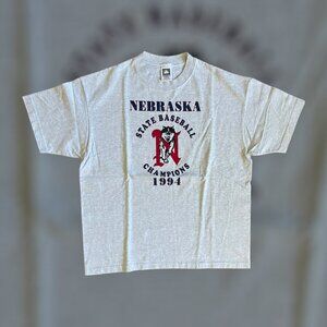 vintage 1994 XL Nebraska State Baseball Champions Huskies t shirt retro MLB